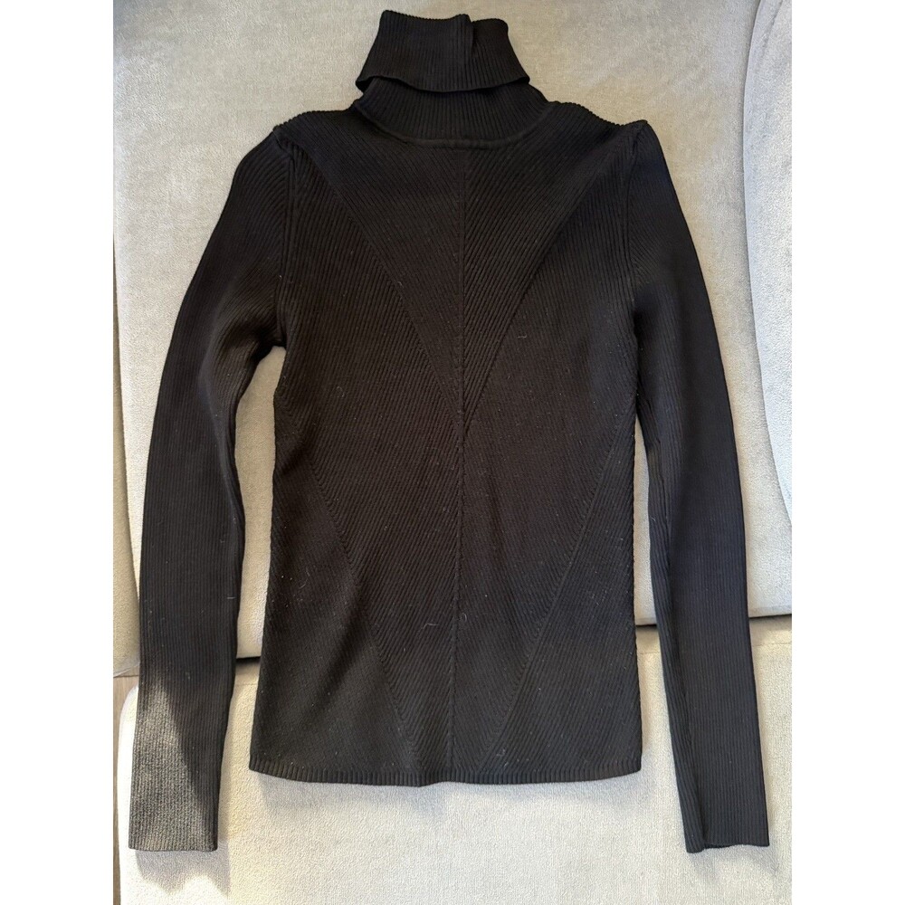 Zara Women's Black Long Sleeve Knit Turtleneck Base Layer Sweater Top Size M